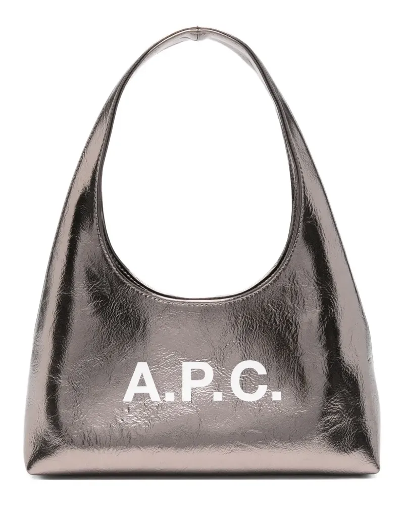 A.P.C. Kleine Metallic-Schultertasche - Silber Silber