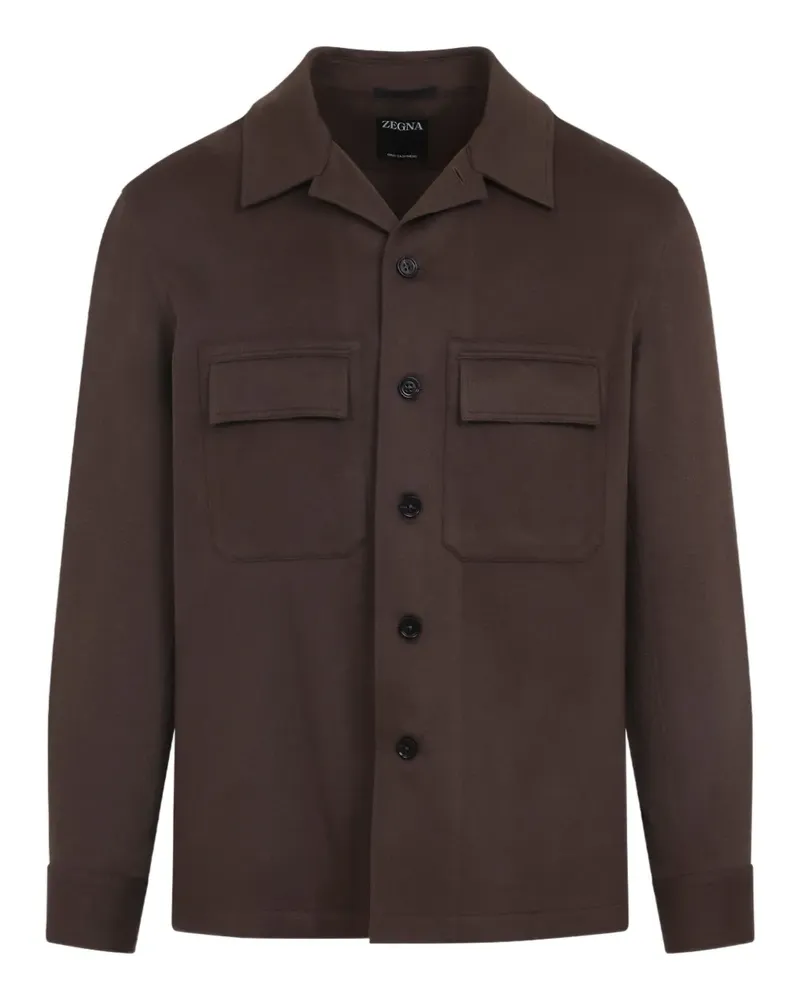 Ermenegildo Zegna Hemdjacke aus Kaschmir mit Taschen - Braun Braun