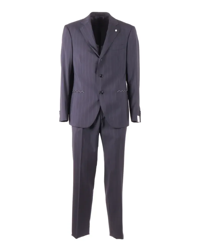Luigi Bianchi Mantova pinstripe-pattern single-breasted suit - Blau Blau