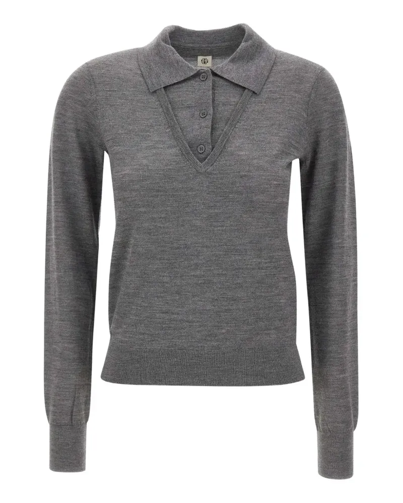 The Garment Bergen V wool polo shirt - Grau Grau