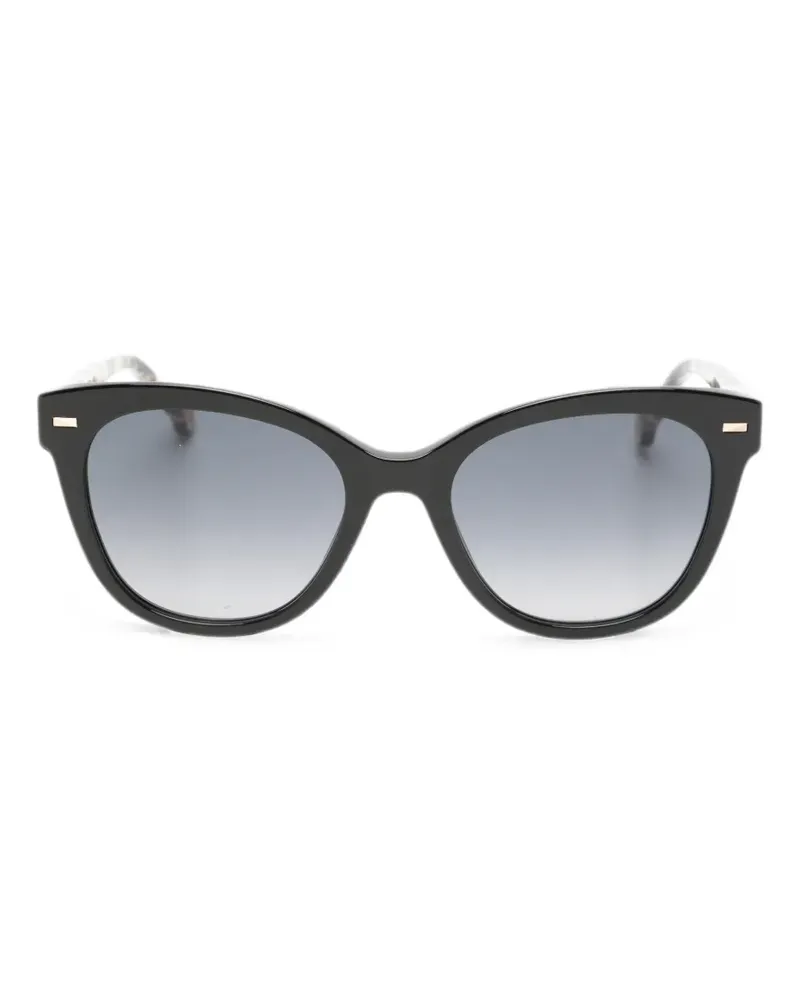 Carolina Herrera New York Runde Sonnenbrille in Schildpattoptik - Schwarz Schwarz