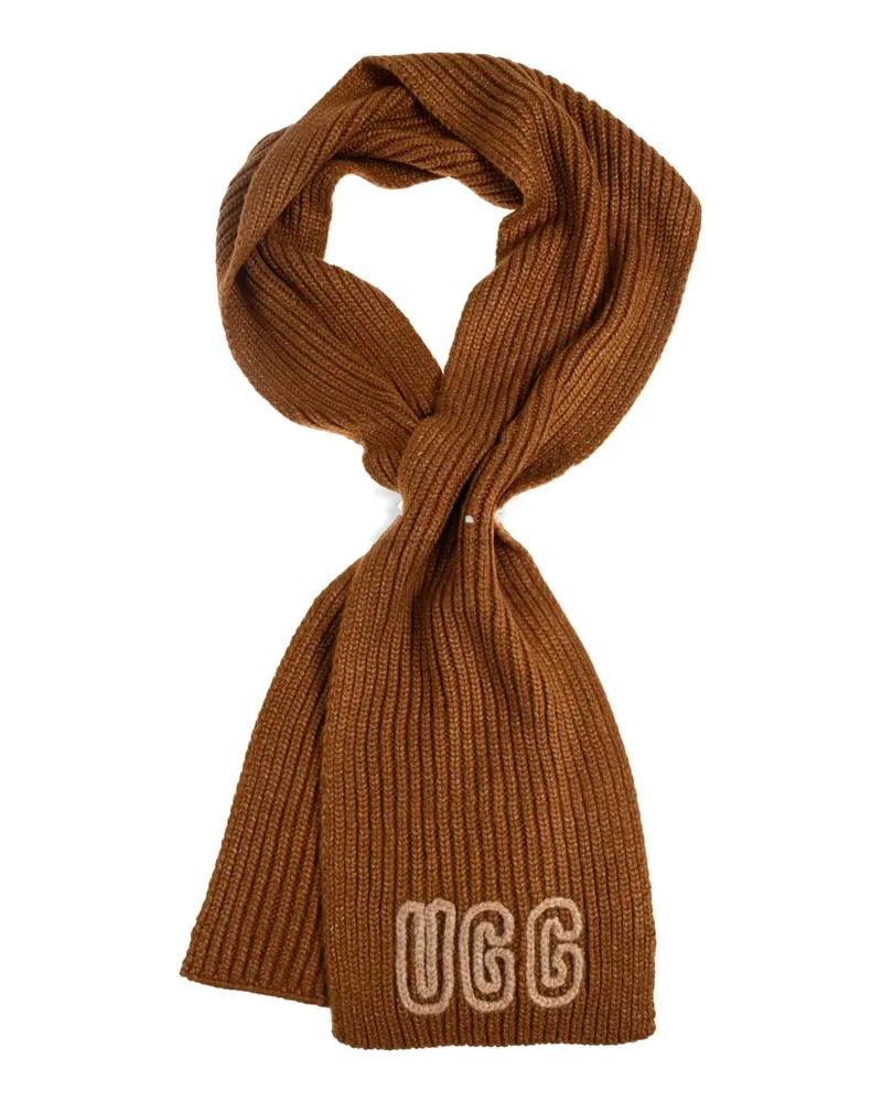 UGG Gerippter Schal mit Logo - Braun Braun