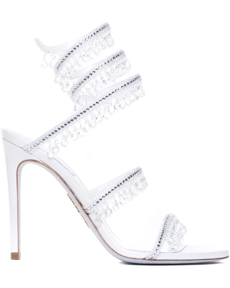 René Caovilla Sandalen aus Leder 105mm - Weiß Weiß