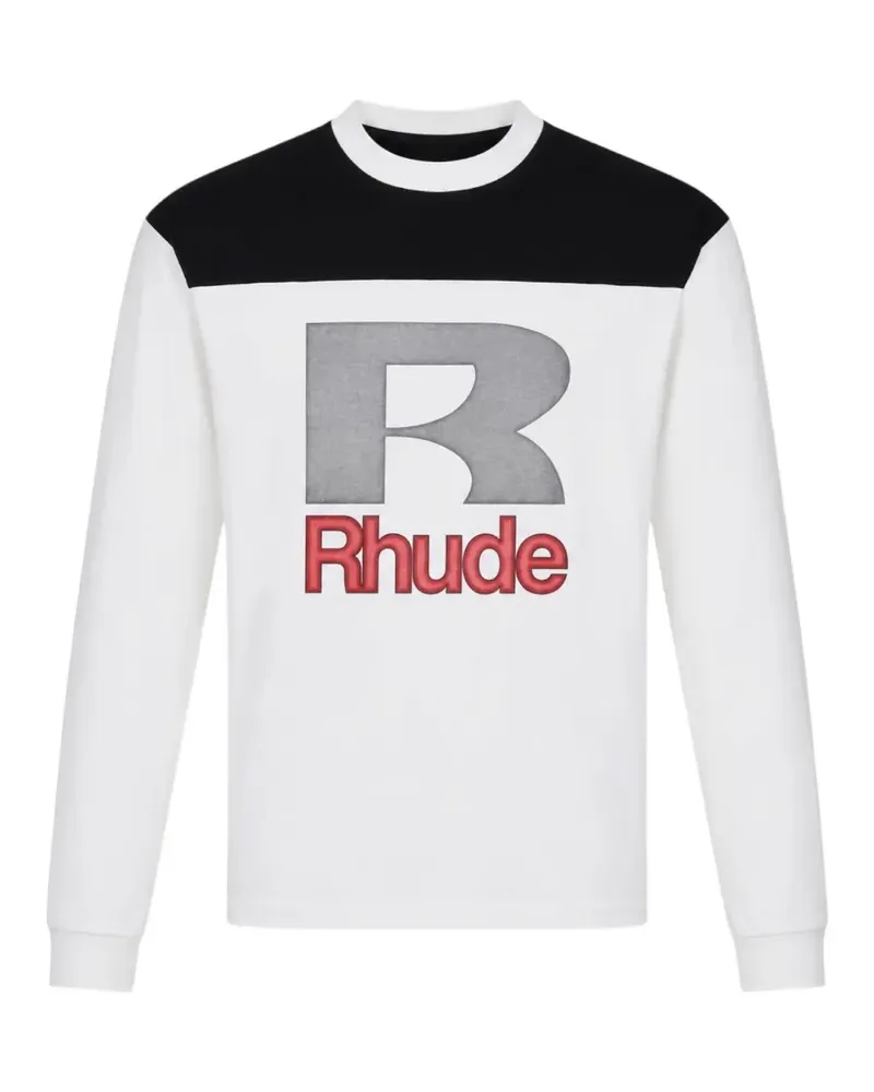 RHUDE Racing Panel Langarmshirt - Weiß Weiß