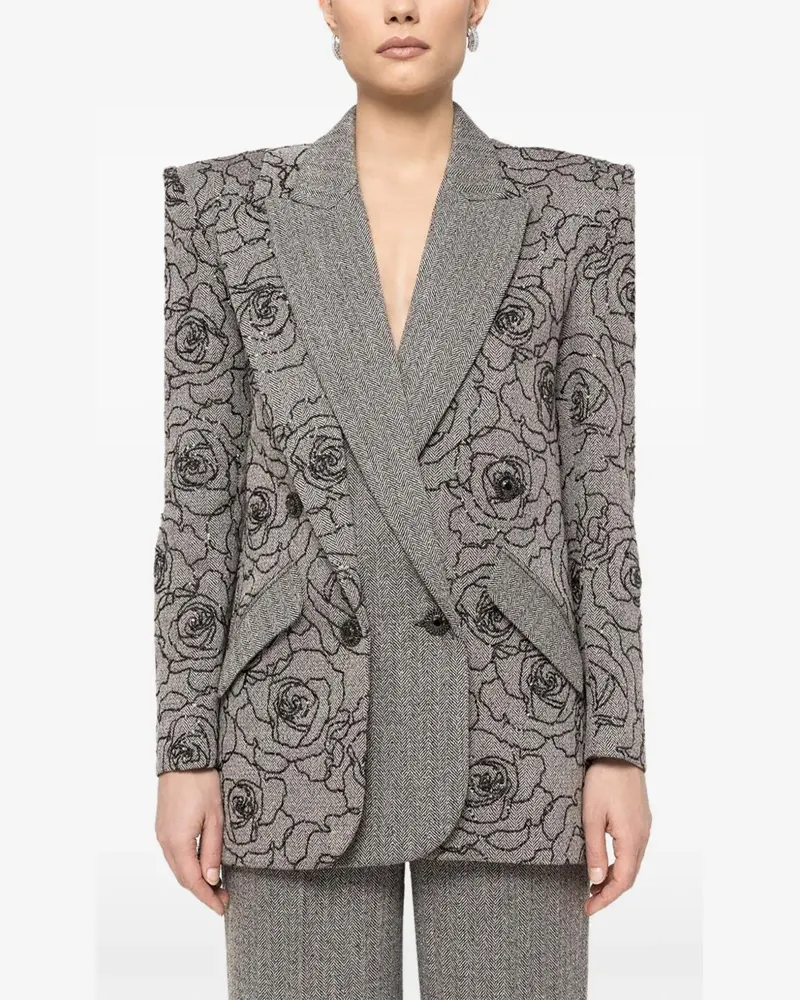 NISSA Doppelreihiges Sakko mit Pailletten - Grau Grau