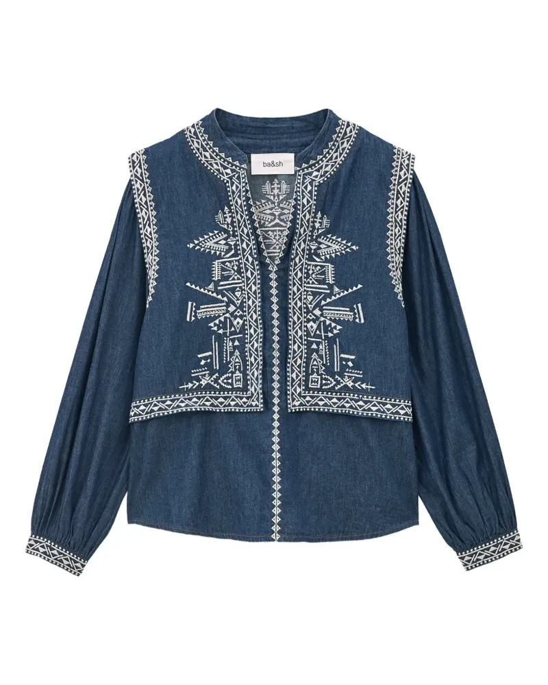 ba&sh Bestickte Laura Bluse - Blau Blau