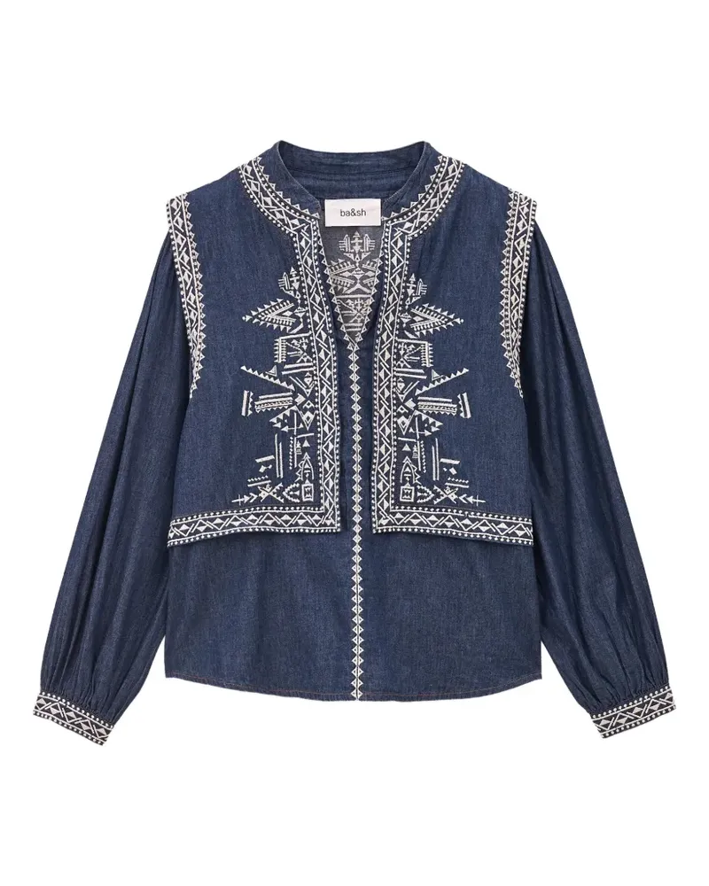 ba&sh Bestickte Laura Bluse - Blau Blau