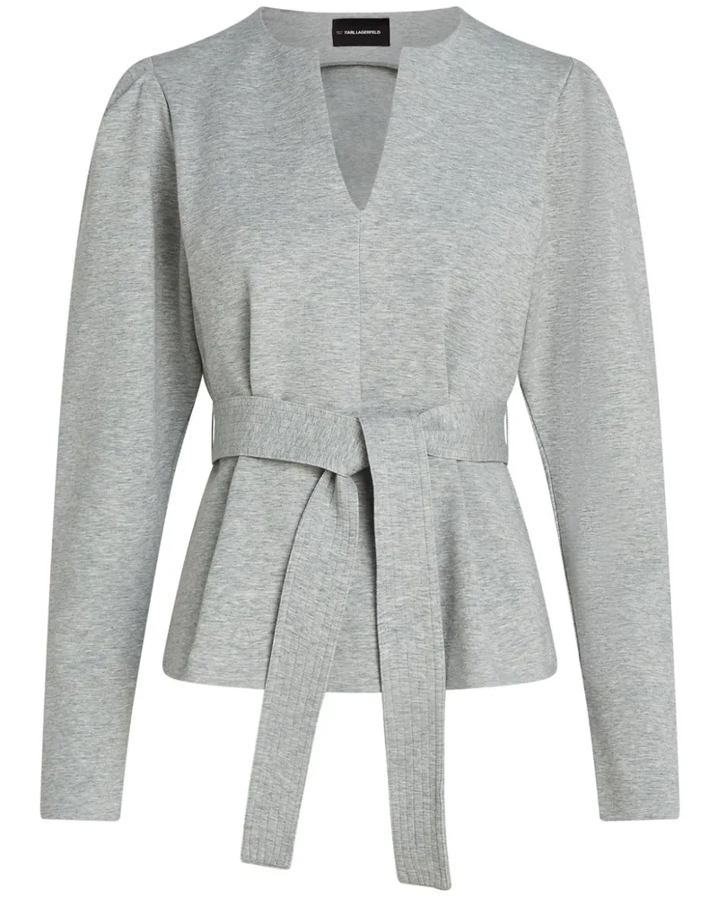 Karl Lagerfeld Gürtel-Sweatshirt mit V-Ausschnitt - Grau Grau