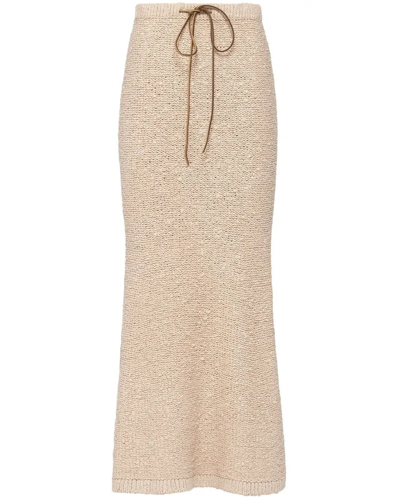 Prada Maxirock mit Kordelzug - Nude Nude
