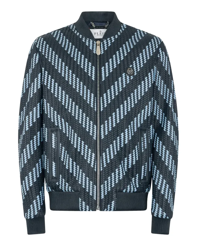 Philipp Plein Bomberjacke mit Webmuster - Blau Blau