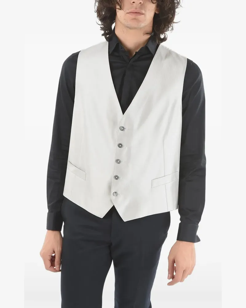 Corneliani herringbone-pattern silk waistcoat - Grau Grau