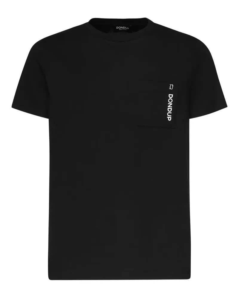 Dondup T-Shirt mit Brusttasche - Schwarz Schwarz