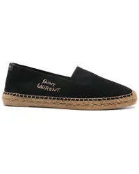 Saint Laurent Espadrilles mit Logo-Stickerei Schwarz