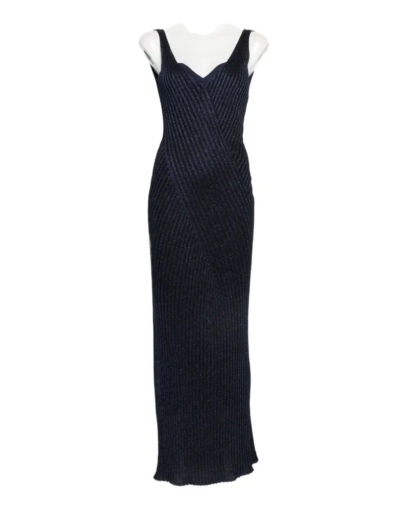 Missoni ribbed-knit metallic-effect maxi dress - Blau Blau