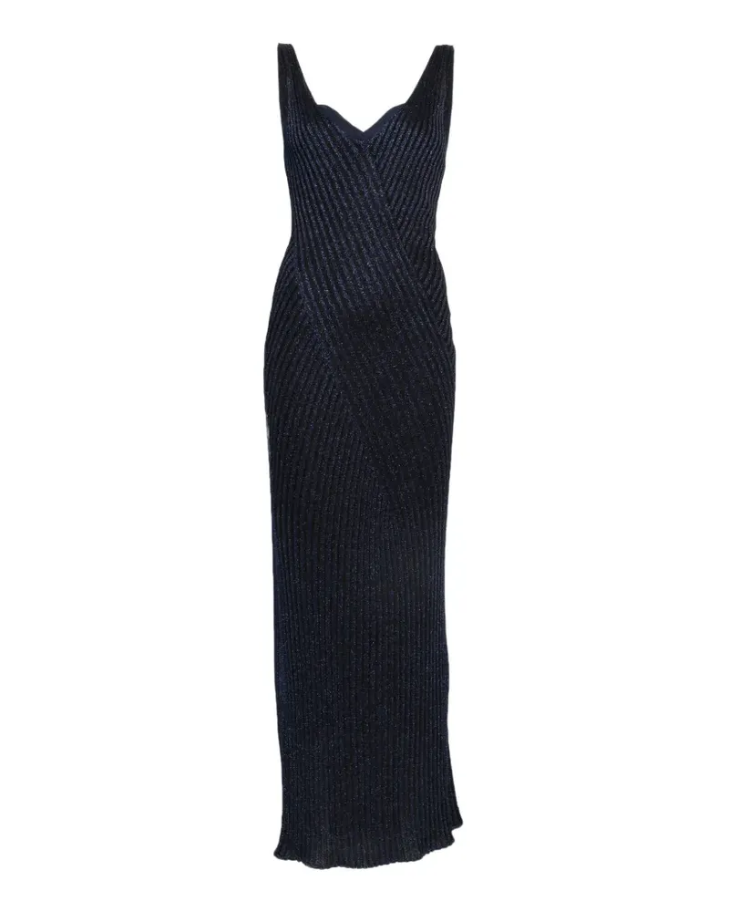 Missoni Geripptes Maxikleid im Metallic-Look - Blau Blau