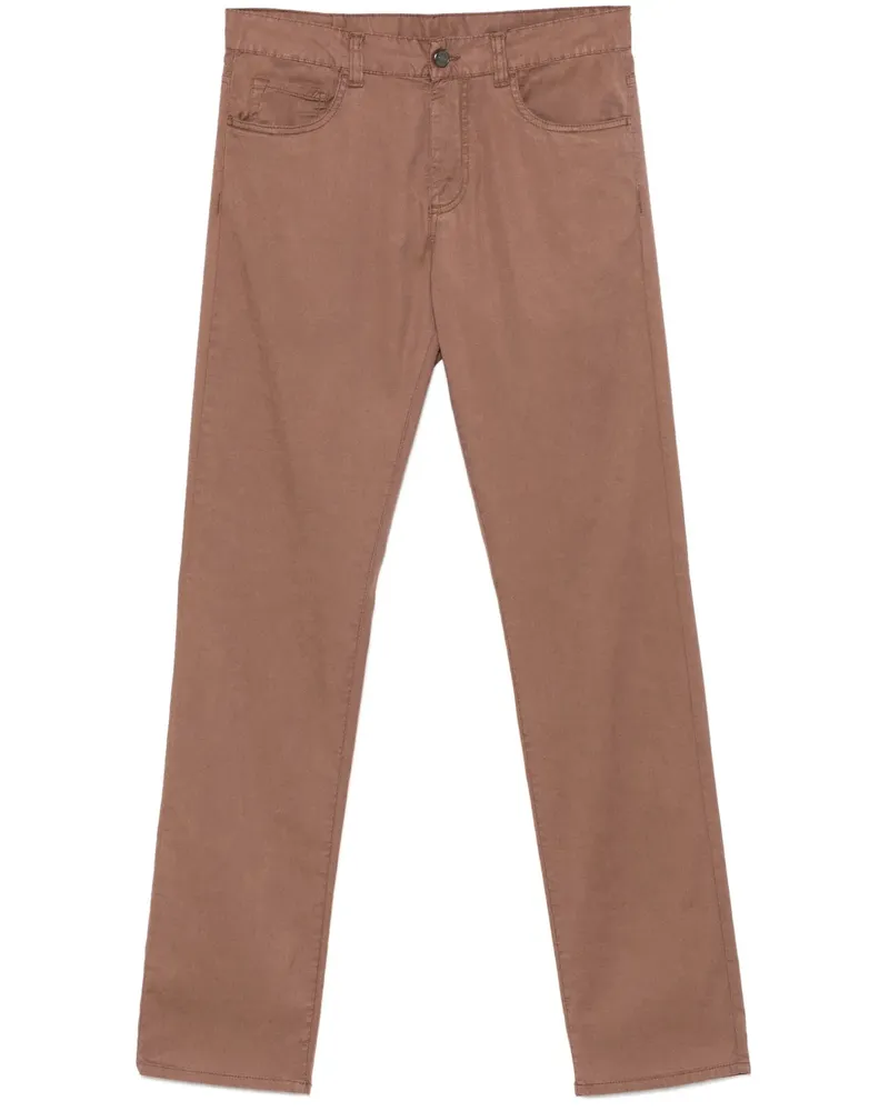 Canali Klassische Twill-Hose - Braun Braun