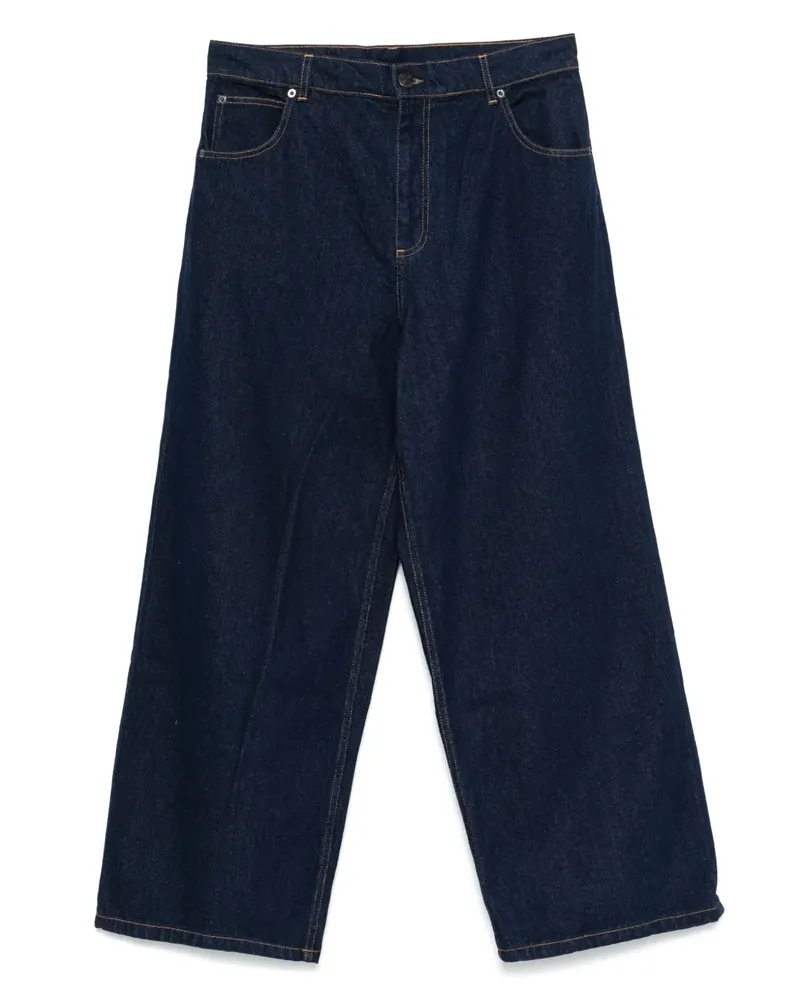 Charles Jeffrey Loverboy Wide-Leg-Jeans mit gestricktem Patch - Blau Blau