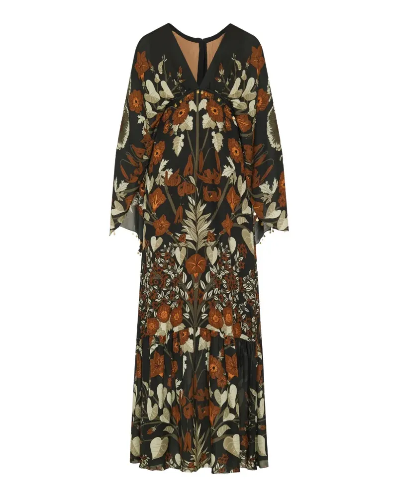 Johanna Ortiz floral-print V-neck maxi dress - Grün Grün