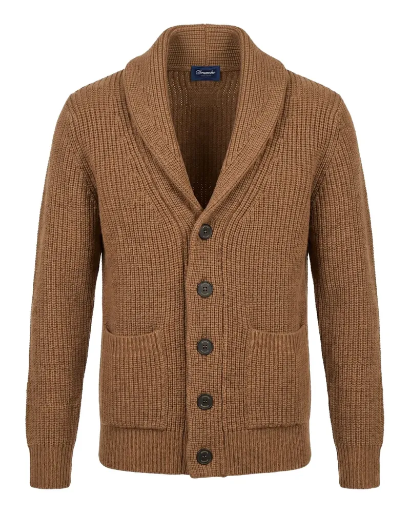 Drumohr  shawl-collar ribbed cardigan - Braun Braun