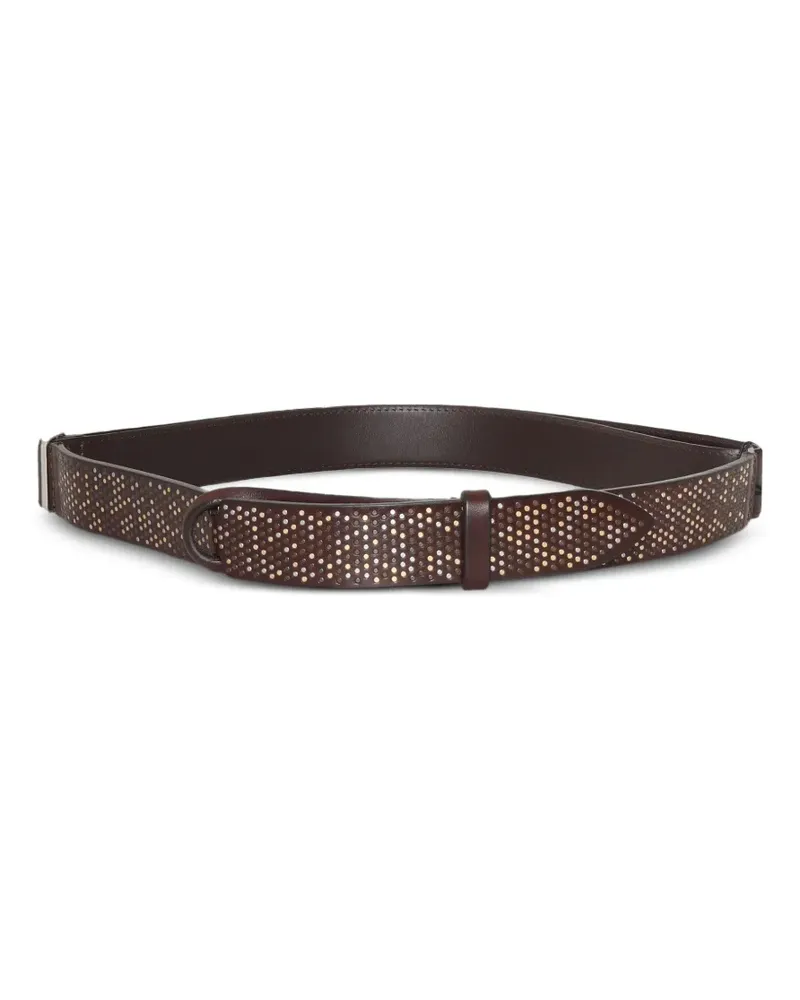 Orciani Ledergürtel mit Nieten - Braun Braun