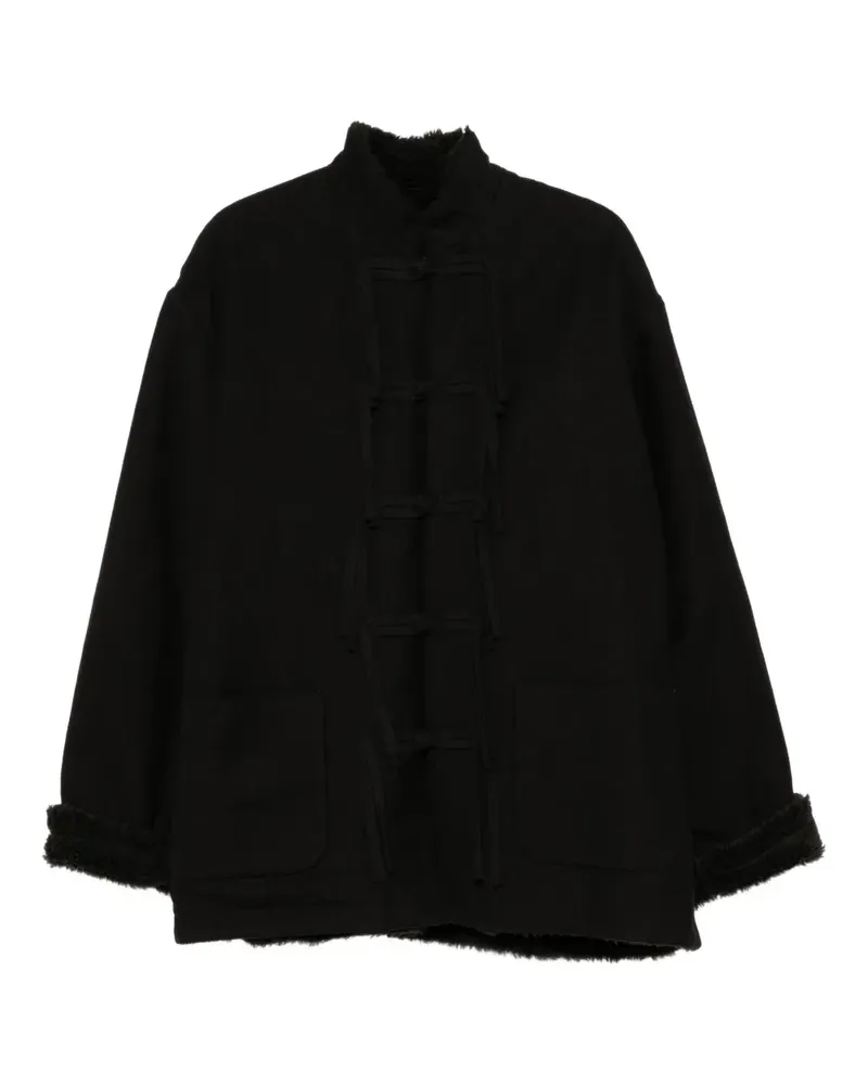 Uma Wang Geknöpfte Jacke mit Knoten - Schwarz Schwarz