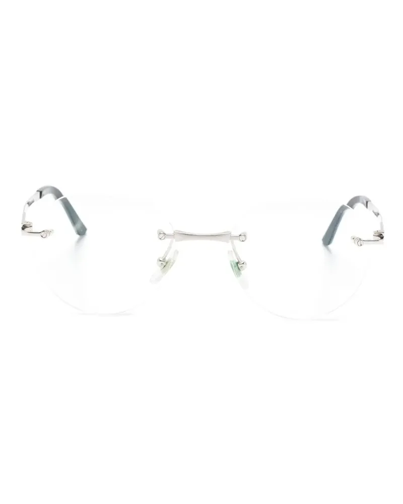 Cartier Brille mit rundem Gestell - Silber Silber