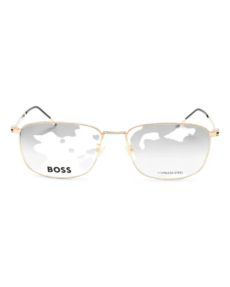 HUGO BOSS rectangle-frame glasses - Gold Gold