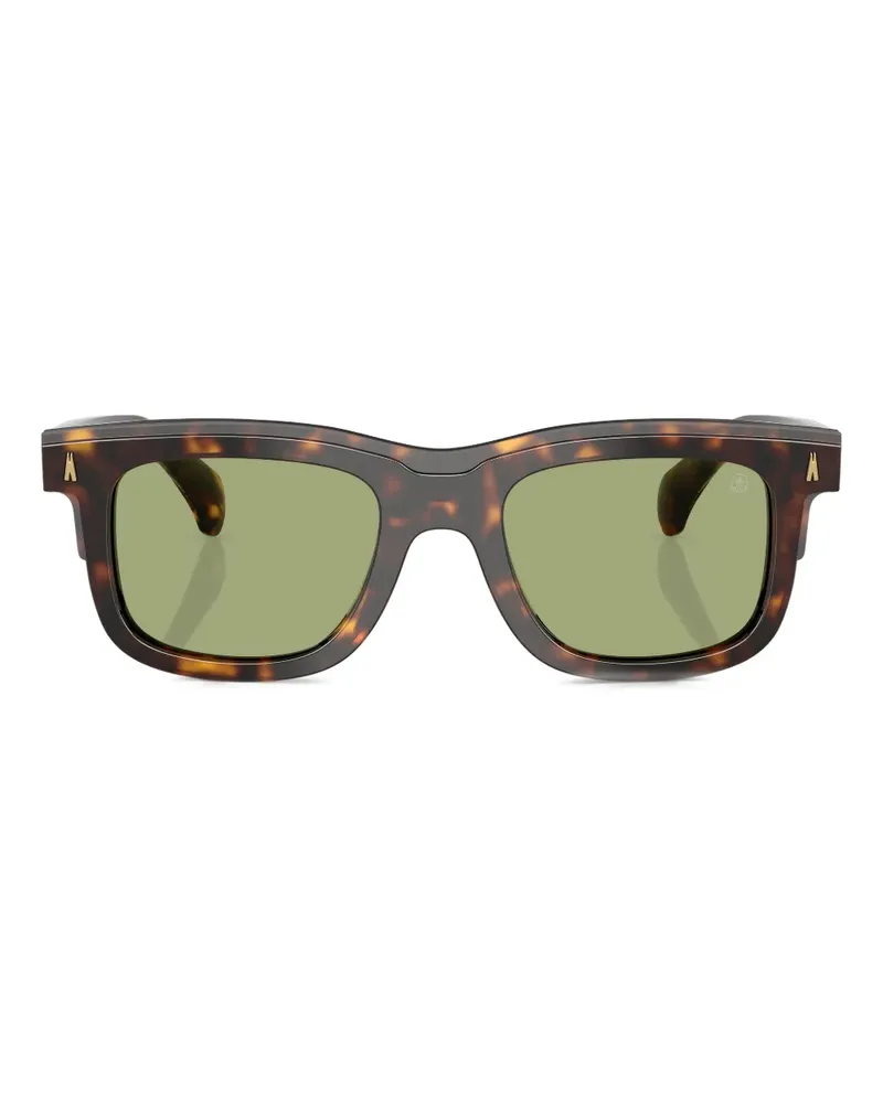 Moncler Sonnenbrille mit Logo-Print - Schwarz Schwarz