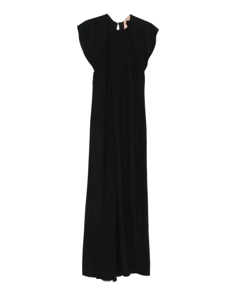 N° 21 Rückenfreies Kleid mit Rüschen - Schwarz Schwarz