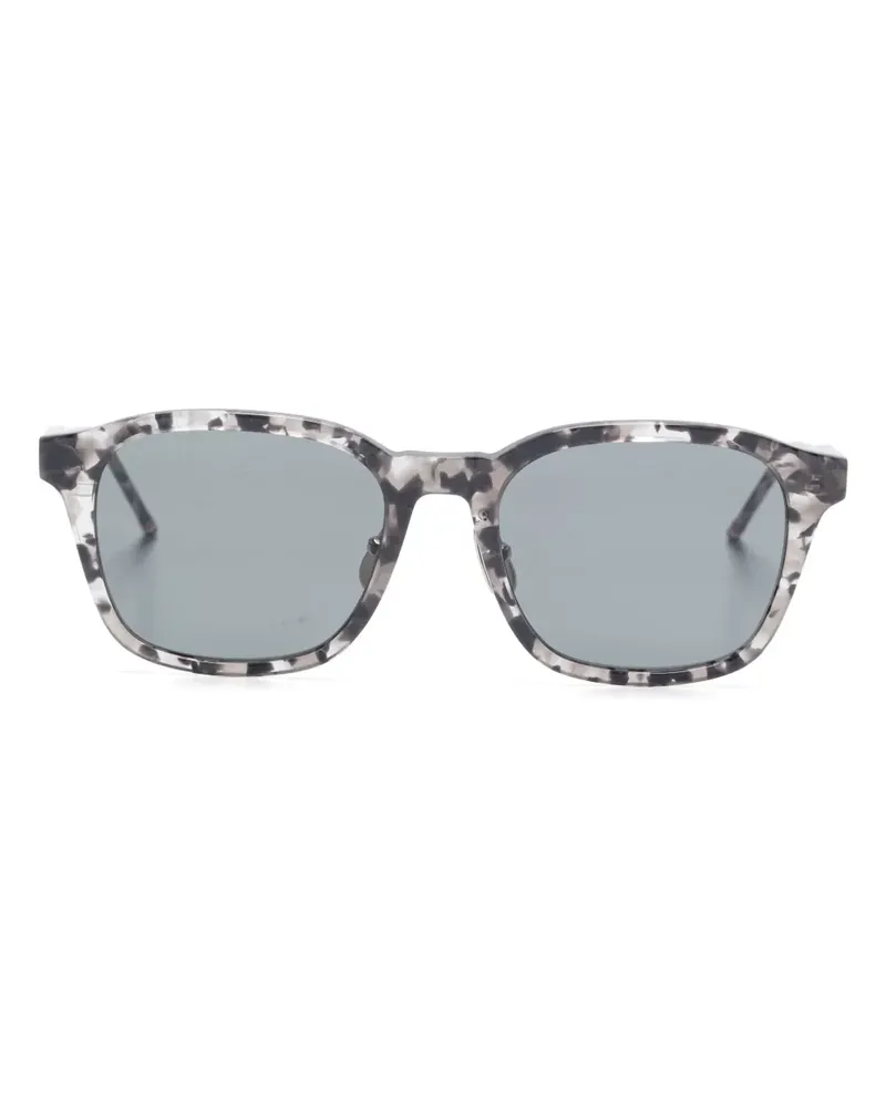 Thom Browne Sonnenbrille mit eckigem Gestell - Grau Grau