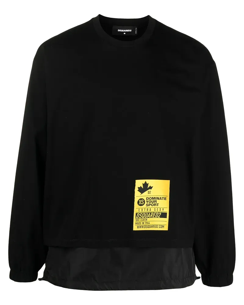 Dsquared2 Sweatshirt mit abnehmbarem Einsatz - Schwarz Schwarz