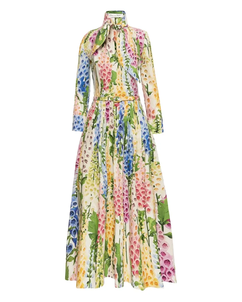 Oscar de la Renta Foxglove Popeline-Kleid - Gelb Gelb