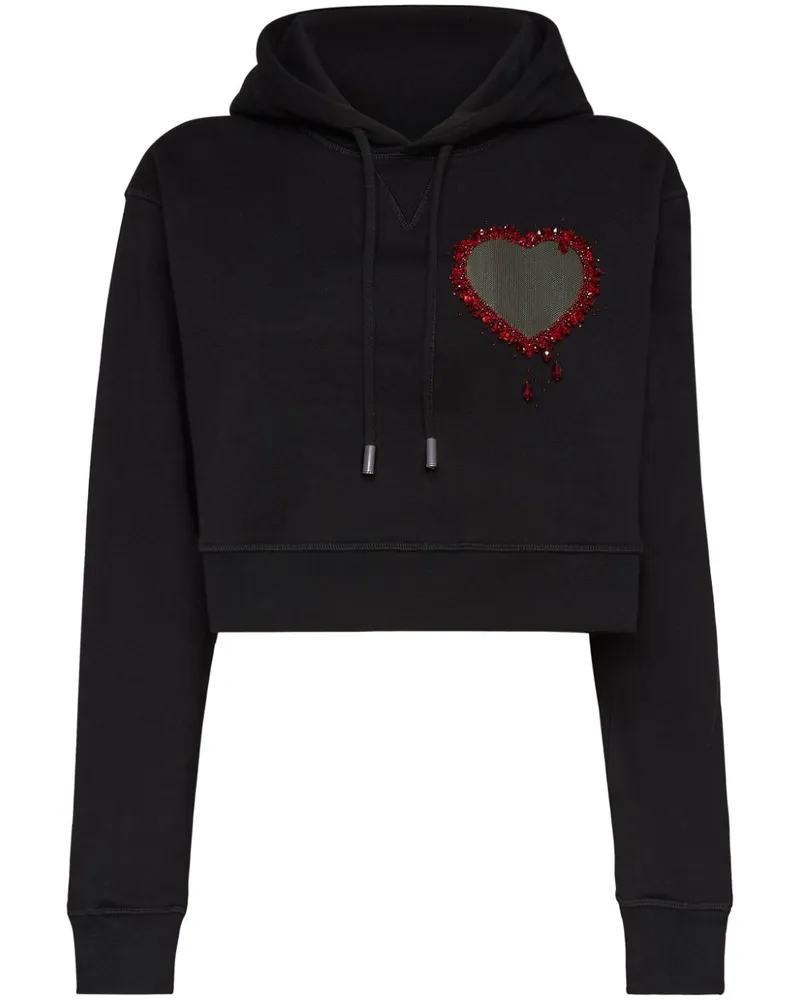 Dsquared2 Hoodie mit Zierperlen - Schwarz Schwarz