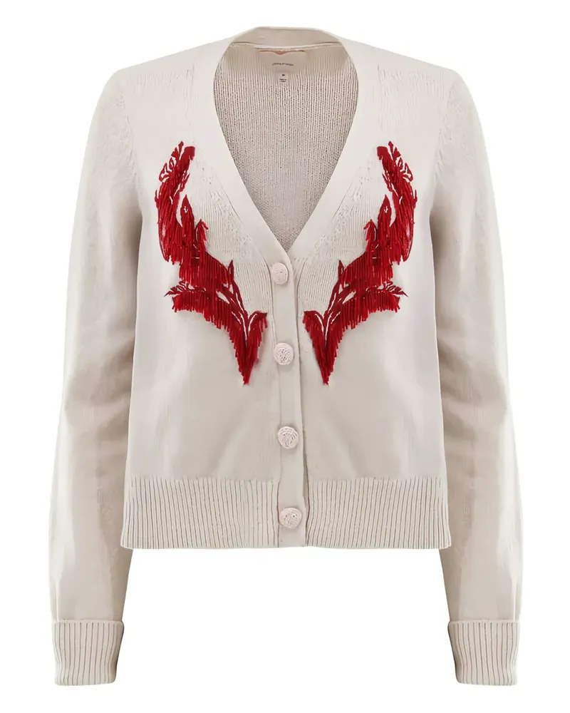 Cinq à Sept Cardigan mit Fransendetail - Nude Nude