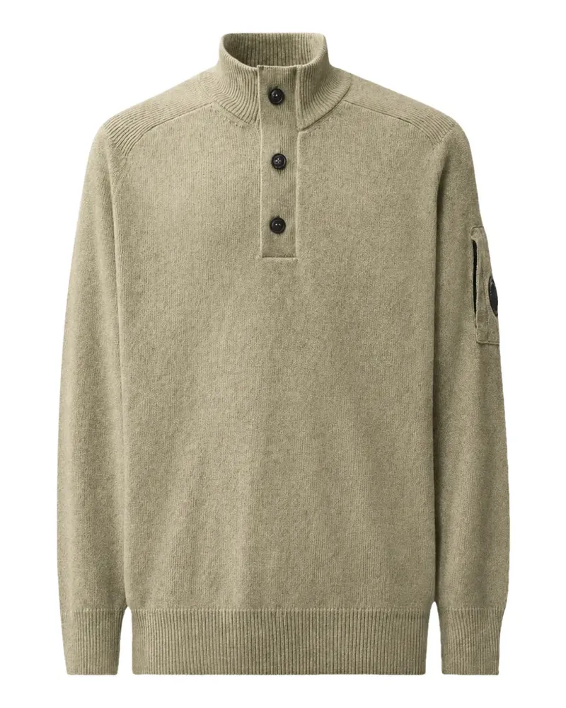 C.P. Company Lens Pullover aus Lammwolle mit Knöpfen - Nude Nude
