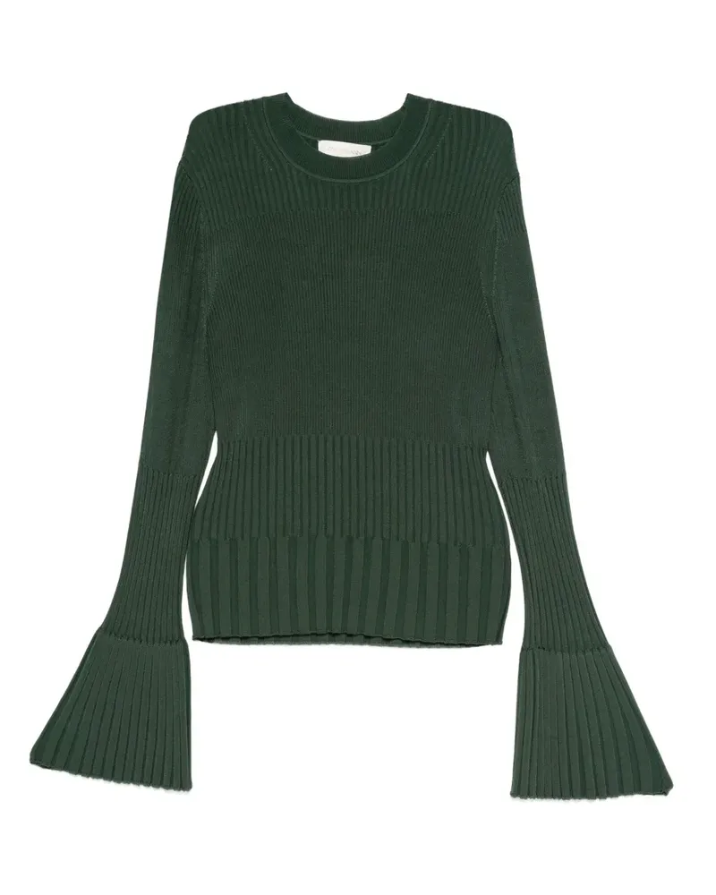 Zimmermann Gerippter Pullover mit Glockenärmeln - Grün Grün