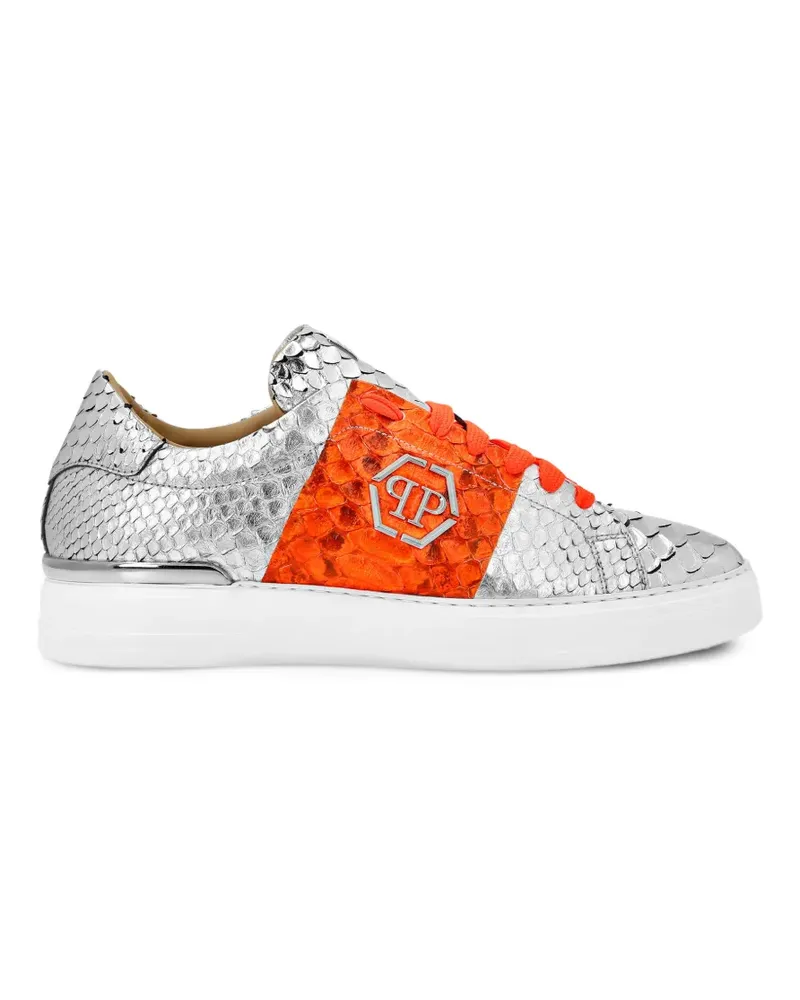 Philipp Plein leather sneakers - Silber Silber