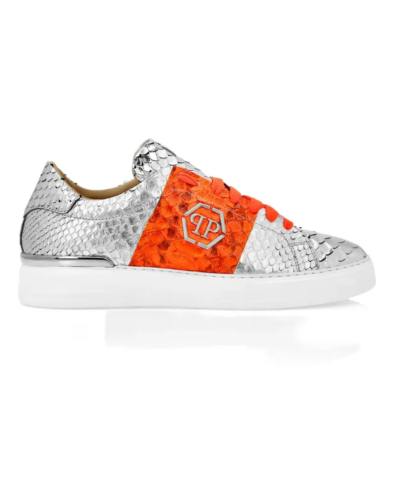 Philipp Plein leather sneakers - Silber Silber