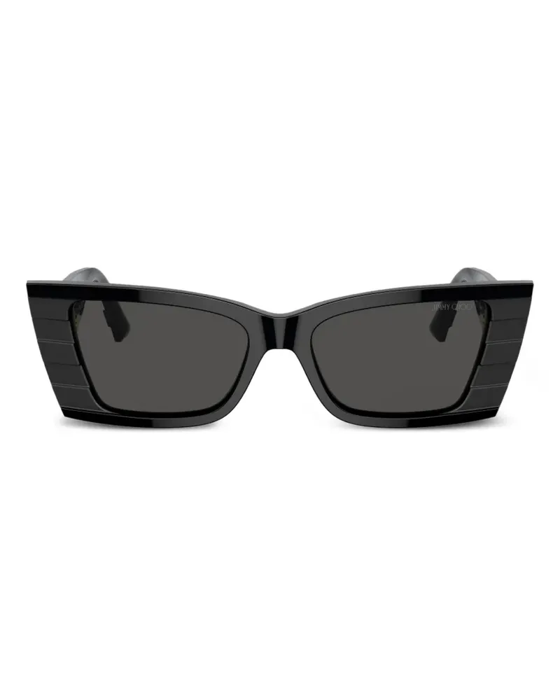 Jimmy Choo ribbed geometric sunglasses - Schwarz Schwarz