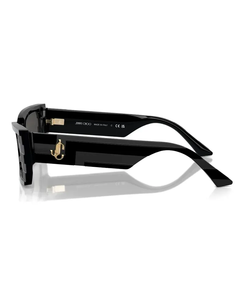 Jimmy Choo ribbed geometric sunglasses - Schwarz Schwarz