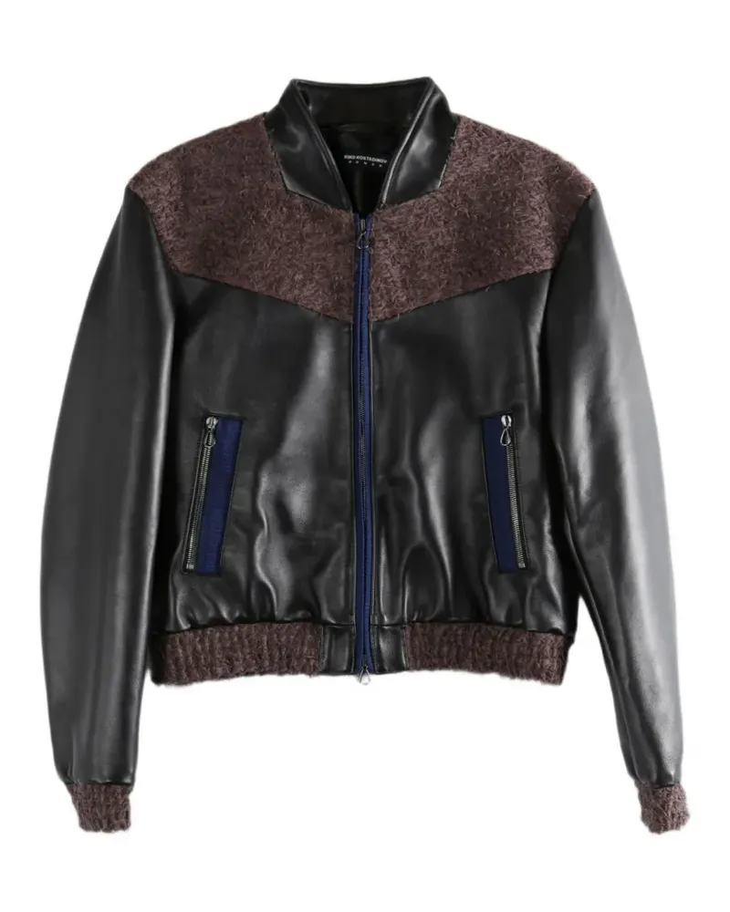 KIKO KOSTADINOV fleece-panelled zip-up jacket - Schwarz Schwarz