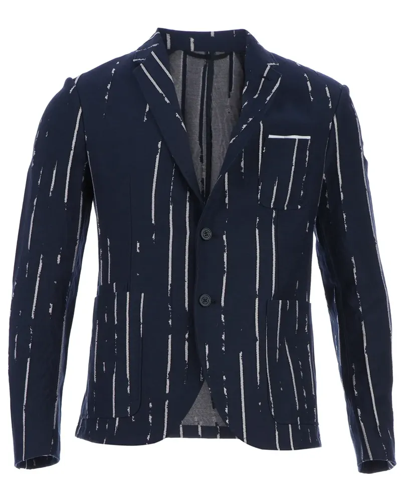 Neil Barrett striped bi-colour blazer - Blau Blau
