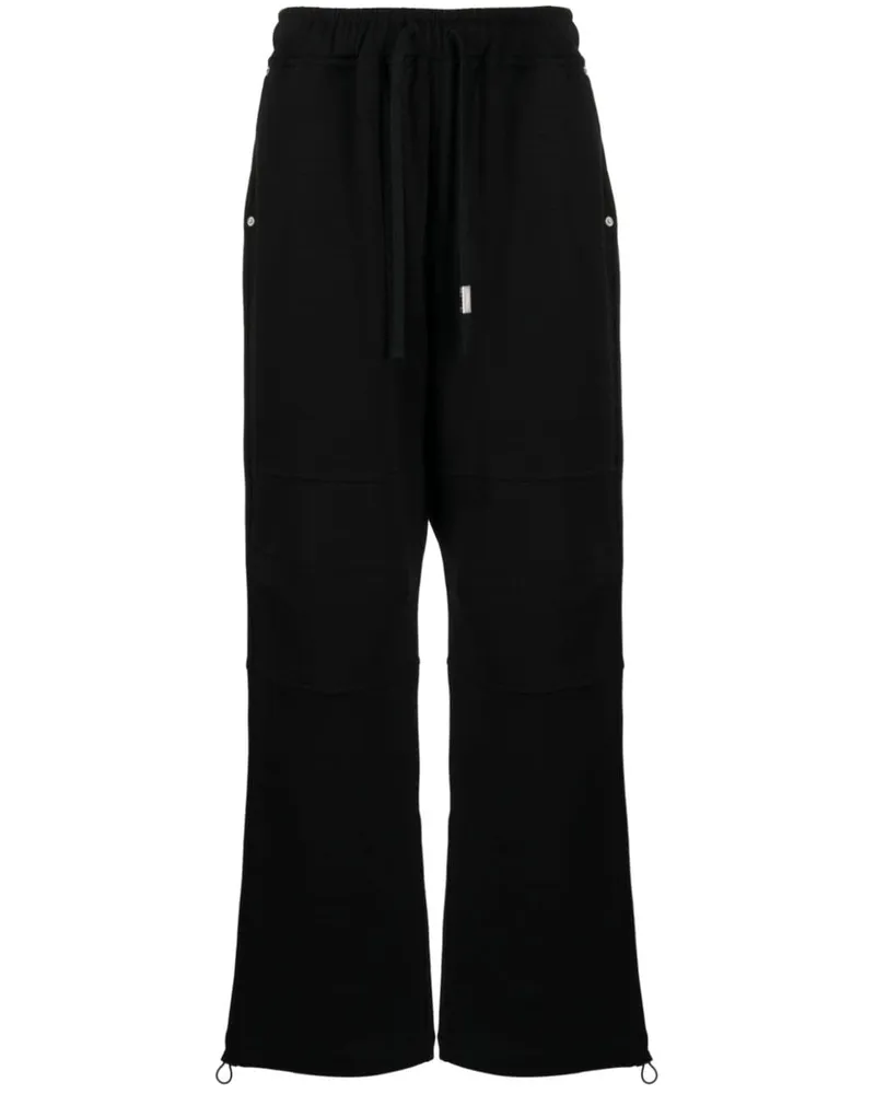 Izzue Gerade Hose mit Logo-Patch Schwarz