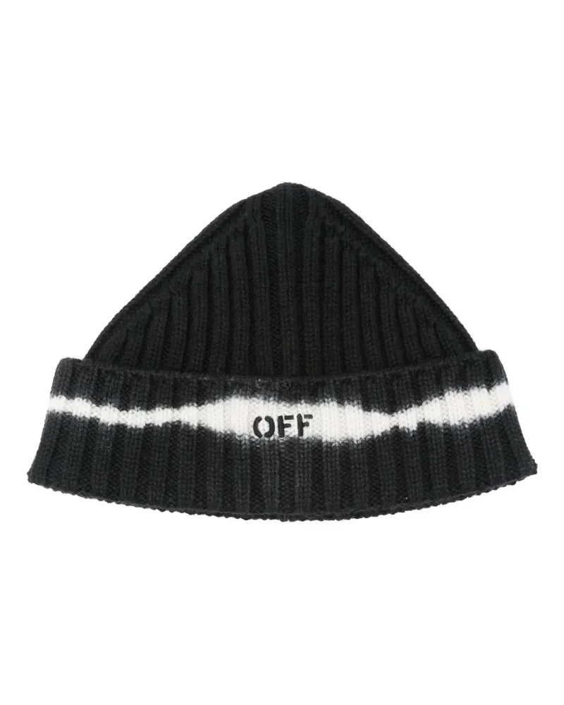 OFF-WHITE Gerippte Beanie - Schwarz Schwarz