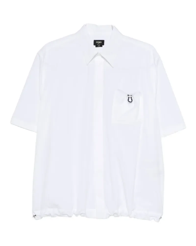 Fendi drawstring logo shirt - Weiß Weiß