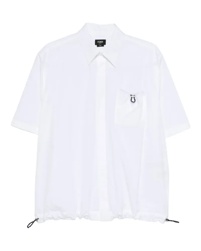 Fendi drawstring logo shirt - Weiß Weiß