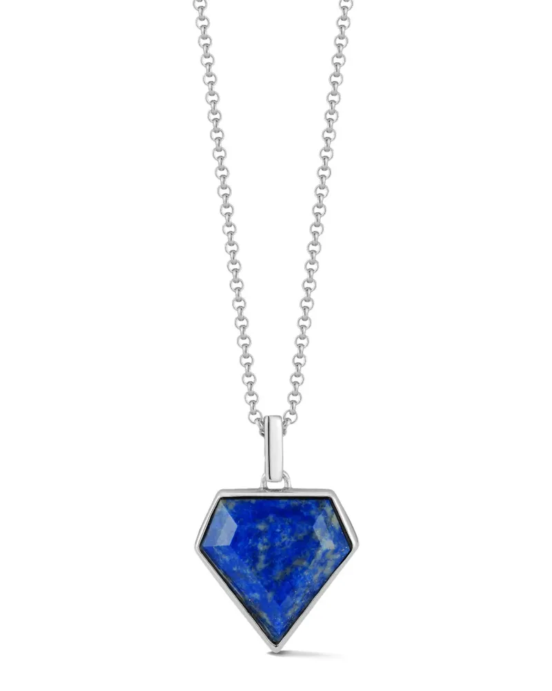 MATEO Pentagon Halskette mit Sterlingsilber-Revers Silber