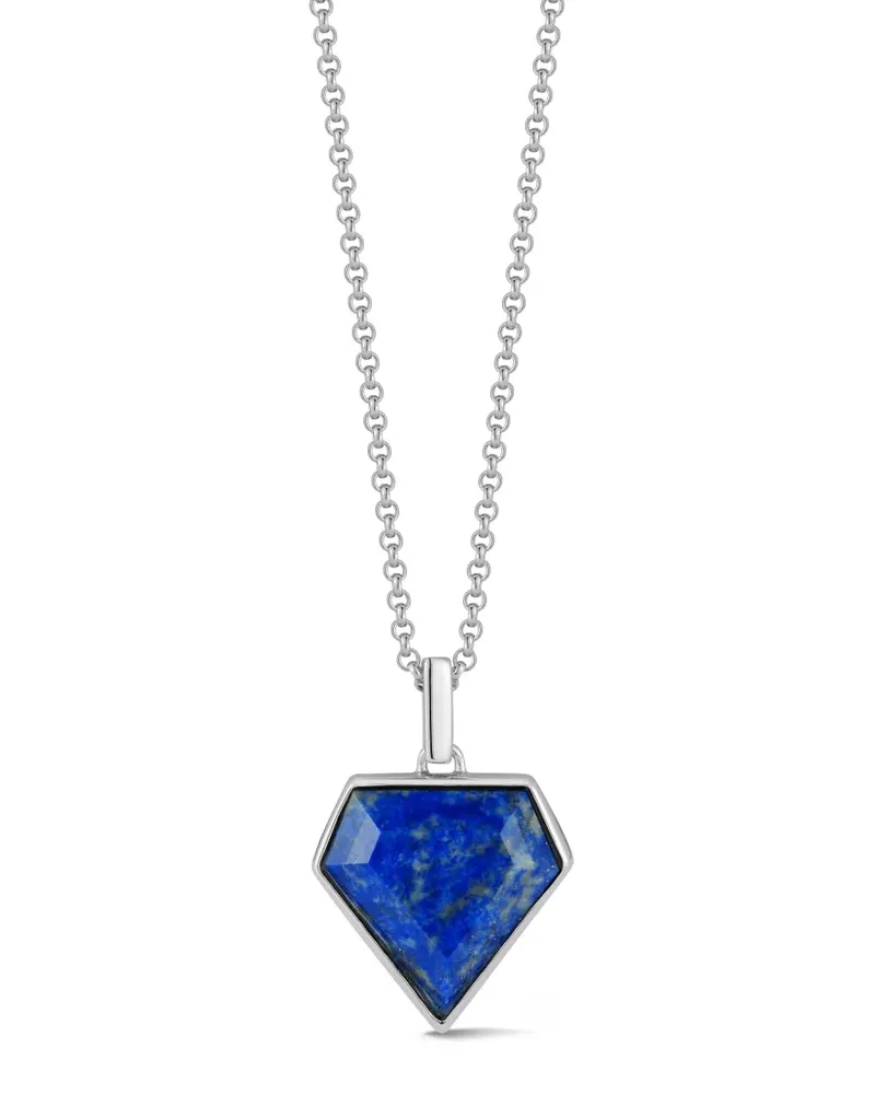 MATEO Pentagon Halskette mit Sterlingsilber-Revers Silber