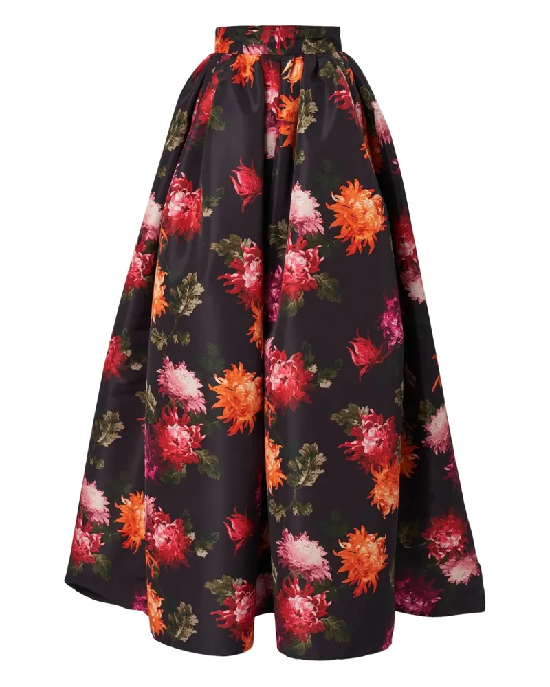 Carolina Herrera New York Ball-Maxirock mit Chrysanthemum-Print - Schwarz Schwarz