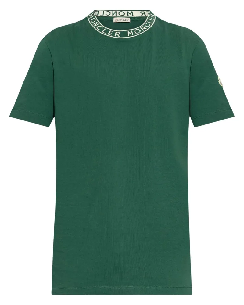 Moncler T-Shirt mit Logo-Besatz - Grün Grün